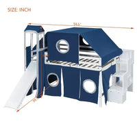 Lit mezzanine taille Twin Whisen avec tente et tour