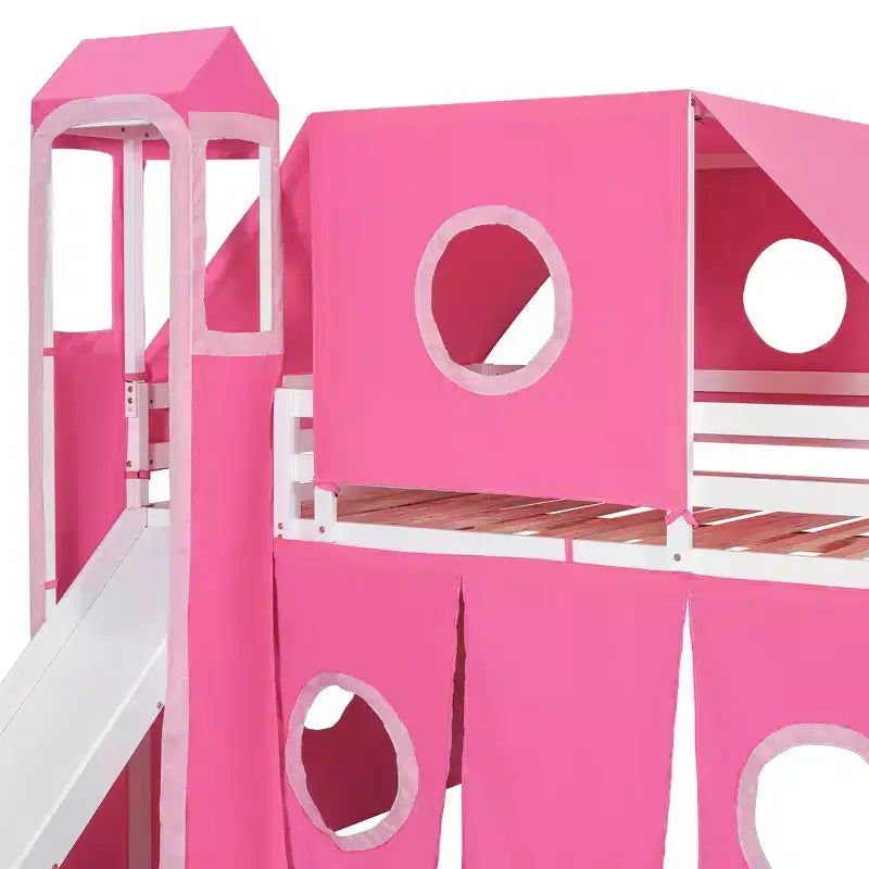 Lit mezzanine taille Twin Whisen avec tente et tour