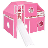 Lit mezzanine taille Twin Whisen avec tente et tour