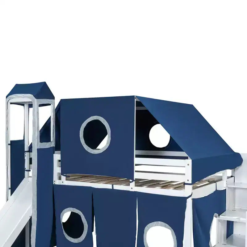 Lit mezzanine taille Twin Whisen avec tente et tour
