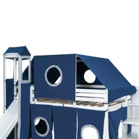 Lit mezzanine taille Twin Whisen avec tente et tour