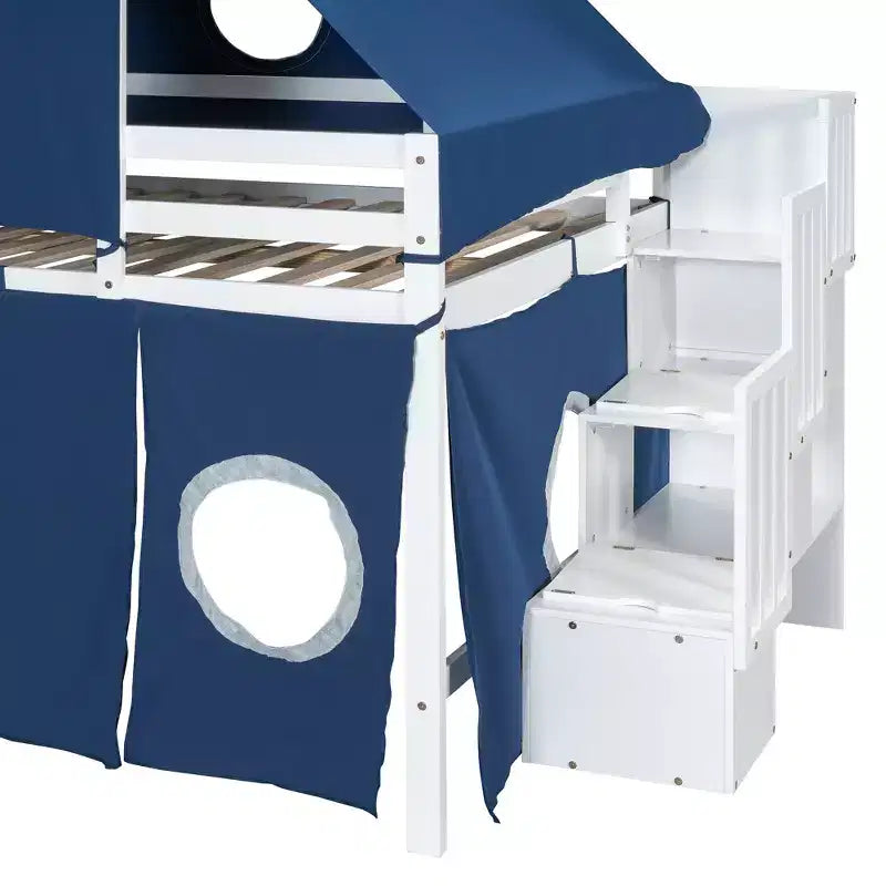 Lit mezzanine taille Twin Whisen avec tente et tour
