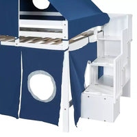 Lit mezzanine taille Twin Whisen avec tente et tour