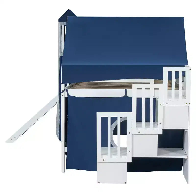 Lit mezzanine taille Twin Whisen avec tente et tour