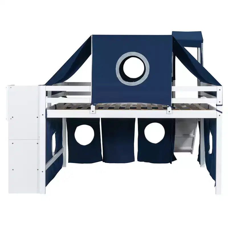 Lit mezzanine taille Twin Whisen avec tente et tour