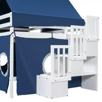 Lit mezzanine taille Twin Whisen avec tente et tour