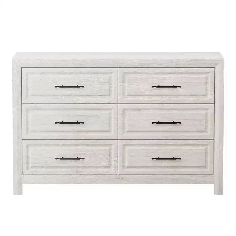 Commode à 6 tiroirs, commode haute en bois de 96,5 cm, organisateur de rangement rustique avec poignée vintage pour chambre à coucher, placard, couloir