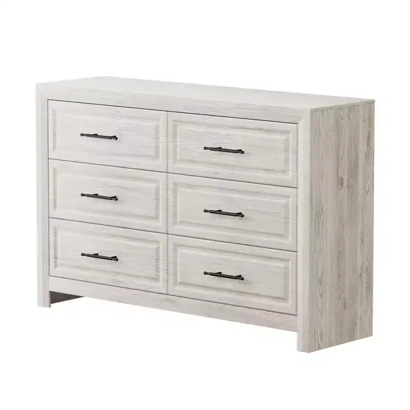 Commode à 6 tiroirs, commode haute en bois de 96,5 cm, organisateur de rangement rustique avec poignée vintage pour chambre à coucher, placard, couloir