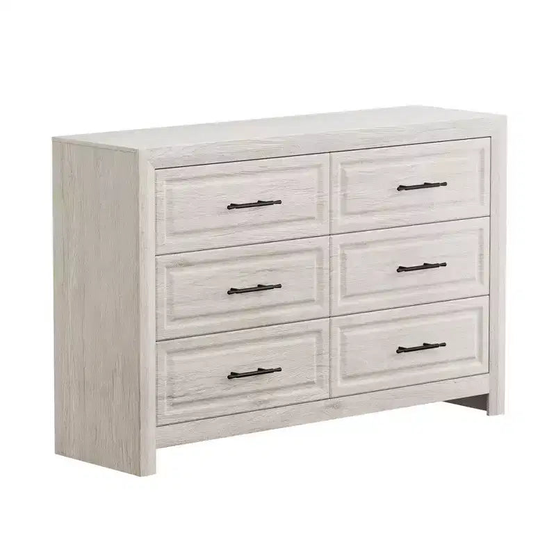 Commode à 6 tiroirs, commode haute en bois de 96,5 cm, organisateur de rangement rustique avec poignée vintage pour chambre à coucher, placard, couloir