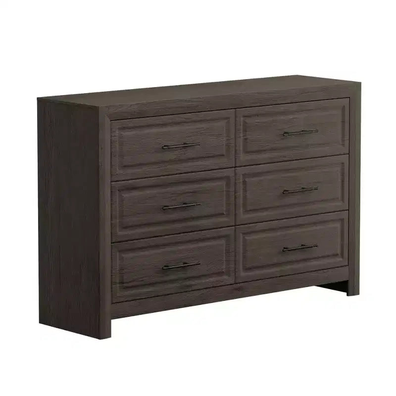 Commode à 6 tiroirs, commode haute en bois de 96,5 cm, organisateur de rangement rustique avec poignée vintage pour chambre à coucher, placard, couloir