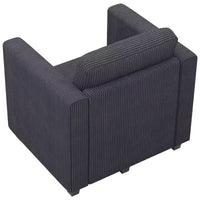 Belffin Canapé Modulable en Velours Côtelé, Élément Central, Canapé Sectionnel Moderne Convertible, Gris Foncé