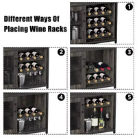 Cave à vin Whizmax avec grand espace de rangement et casier amovible, petit buffet enfilade avec porte grillagée