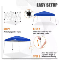 EAGLE PEAK Tente auvent pliante à pieds inclines 10x10 pi, base 10x10, dessus 8x8
