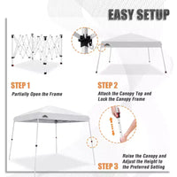 EAGLE PEAK Tente auvent pliante à pieds inclines 10x10 pi, base 10x10, dessus 8x8