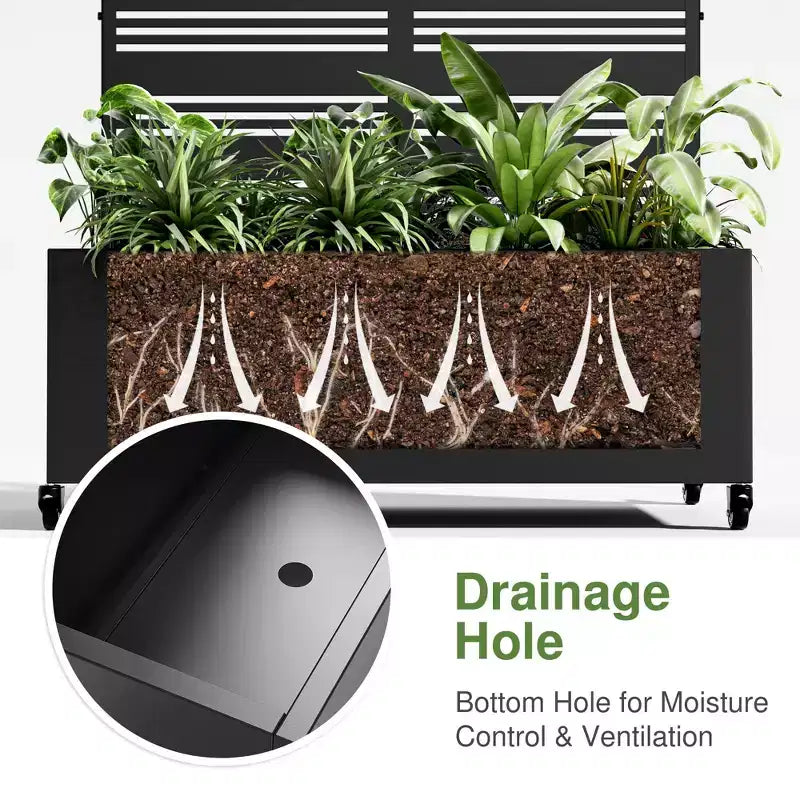 Jardinière murale arquée PexFix en métal noir de 183 cm (H) x 119 cm (l) avec treillis pour plantes grimpantes