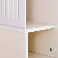 Meuble TV et litière pour chat, console TV avec armoire de rangement et porte coulissante amovible, Blanc crème-ModernLuxe