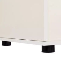 Meuble TV et litière pour chat, console TV avec armoire de rangement et porte coulissante amovible, Blanc crème-ModernLuxe