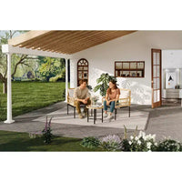 Ensemble de bistro extérieur 3 pièces, mobilier de terrasse en rotin synthétique avec table en verre trempé et 2 chaises - Style bohème