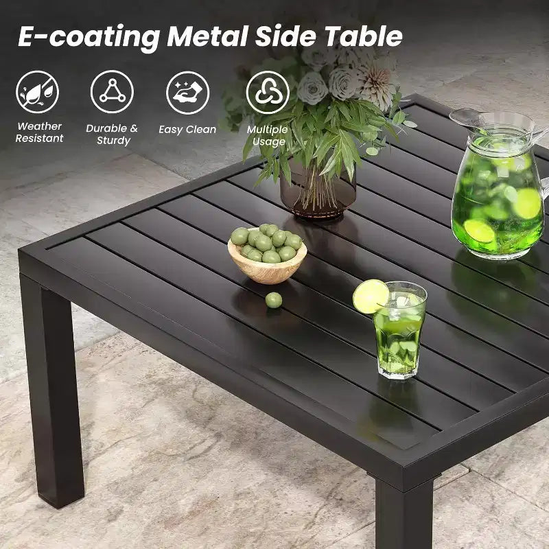 Petit ensemble de mobilier de patio 3 pièces - Ensemble bistro d'extérieur avec 2 chaises pivotantes et une petite table d'appoint, livré avec 4 coussins épais
