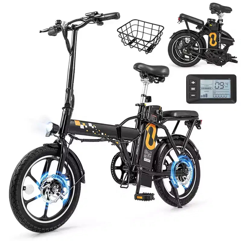 Vélo électrique pliant Costway 16 avec moteur sans balais de 650 W en pointe