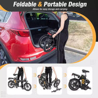 Vélo électrique pliant Costway 16 avec moteur sans balais de 650 W en pointe
