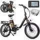 Vélo électrique pliant tout-terrain Costway pour adultes, avec pneus larges de 20 pouces, moteur sans balais de 750 W, batterie 54 V 13 Ah, certifié UL2849