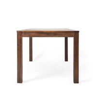 GDFStudio Ebany Table de salle à manger d'extérieur 69 en bois d'acacia avec design à lattes, marron foncé