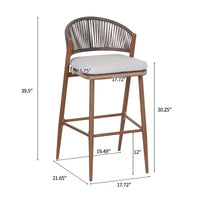 Christopher Knight Home Youssef Tabourets de bar extérieurs en aluminium et rotin 30 avec dossier festonné (lot de 2)