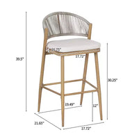 Christopher Knight Home Youssef Tabourets de bar extérieurs en aluminium et rotin 30 avec dossier festonné (lot de 2)