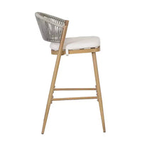 Christopher Knight Home Youssef Tabourets de bar extérieurs en aluminium et rotin 30 avec dossier festonné (lot de 2)