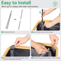 Panier à linge gris Hausource 100L et bac de recyclage avec couvercle, 2 doublures, pliable, étanche