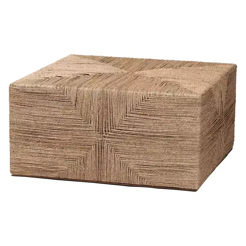 Table basse en jonc de mer naturel bali & pari Nakita style Japandi