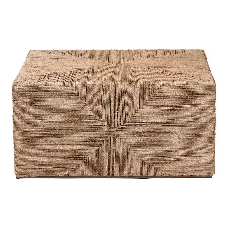Table basse en jonc de mer naturel bali & pari Nakita style Japandi