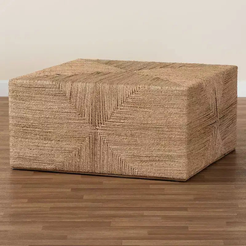 Table basse en jonc de mer naturel bali & pari Nakita style Japandi