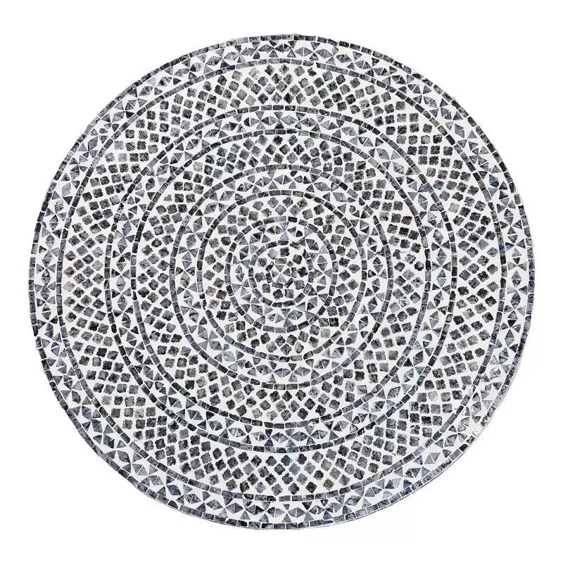 bali & pari Table basse en nacre Capiz coquillage Idra Coastal noir et blanc