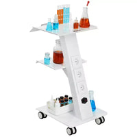 Chariot de laboratoire VEVOR, chariot de laboratoire roulant avec prise intégrée, chariot mobile métallique à 3 niveaux, chariot de clinique roulant, capacité de charge de 100 kg