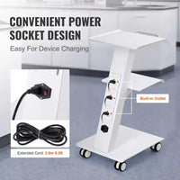 Chariot de laboratoire VEVOR, chariot de laboratoire roulant avec prise intégrée, chariot mobile métallique à 3 niveaux, chariot de clinique roulant, capacité de charge de 100 kg