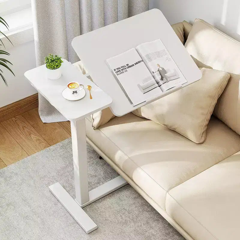 JIONJOY table de lit réglable - bureau inclinable à ressort à gaz 29.5-43.3 avec roulettes 360, cadre en acier pour maison/bureau/hôpital