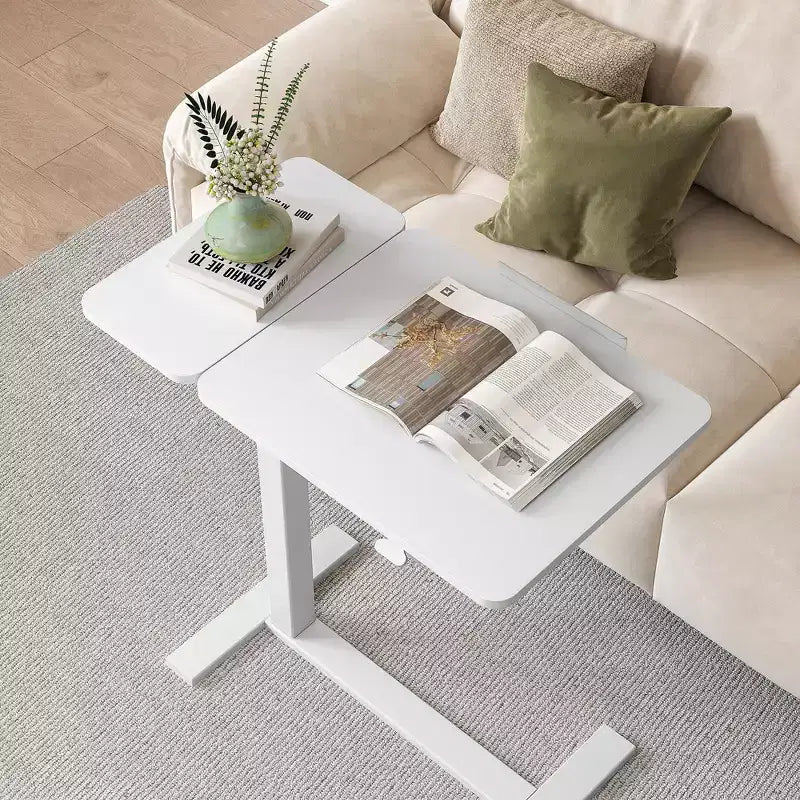 JIONJOY table de lit réglable - bureau inclinable à ressort à gaz 29.5-43.3 avec roulettes 360, cadre en acier pour maison/bureau/hôpital