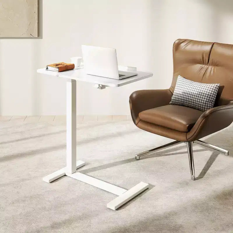 JIONJOY table de lit réglable - bureau inclinable à ressort à gaz 29.5-43.3 avec roulettes 360, cadre en acier pour maison/bureau/hôpital