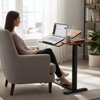 JIONJOY table de lit réglable - bureau inclinable à ressort à gaz 29.5-43.3 avec roulettes 360, cadre en acier pour maison/bureau/hôpital