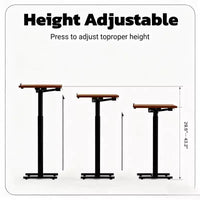 JIONJOY table de lit réglable - bureau inclinable à ressort à gaz 29.5-43.3 avec roulettes 360, cadre en acier pour maison/bureau/hôpital