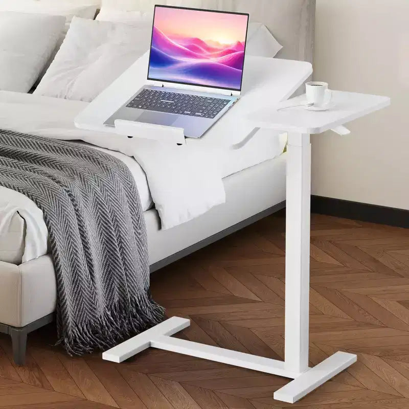 JIONJOY table de lit réglable - bureau inclinable à ressort à gaz 29.5-43.3 avec roulettes 360, cadre en acier pour maison/bureau/hôpital