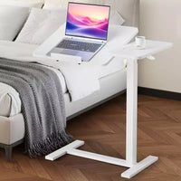 JIONJOY table de lit réglable - bureau inclinable à ressort à gaz 29.5-43.3 avec roulettes 360, cadre en acier pour maison/bureau/hôpital