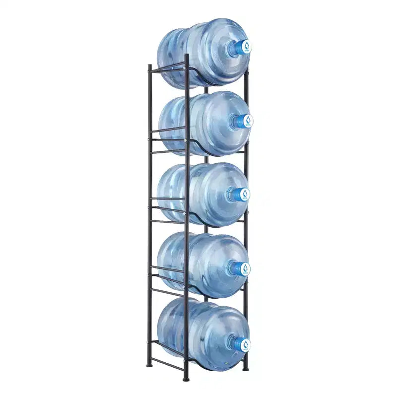 Support pour bidons d'eau VEVOR à 5 niveaux, support pour bouteilles d'eau de 19 litres, étagère pour bouteilles d'eau à une rangée pour 5 bouteilles, étagère robuste pour bidons d'eau