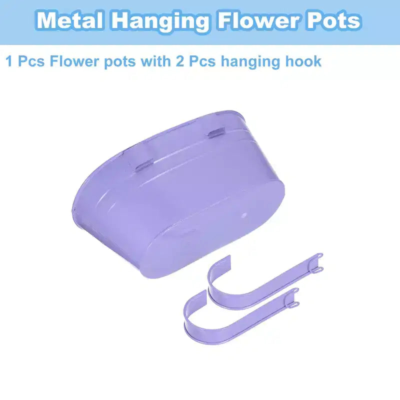 Unique Bargains Jardinières Suspendues en Fer Résistant à la Rouille, avec Trou de Drainage et Crochet Amovible, 4 pièces