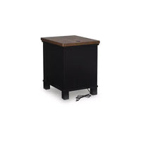 Signature Design by Ashley Wildenauer Table d'appoint 3 tiroirs avec port de charge USB, noir