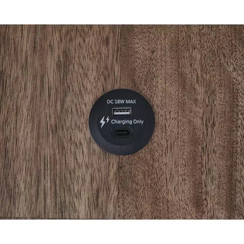 Signature Design by Ashley Wildenauer table d'appoint latérale de chaise 3 tiroirs avec charge USB, noir
