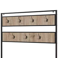 eHemco Vestiaire et portemanteau d'entrée en métal et bois pour salon et couloir, avec banc de rangement et 7 crochets