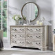 Commode à 6 tiroirs SinCiDo pour chambre à coucher, commode rustique en bois de style ferme, commode vintage de 54 po de largeur pour salon